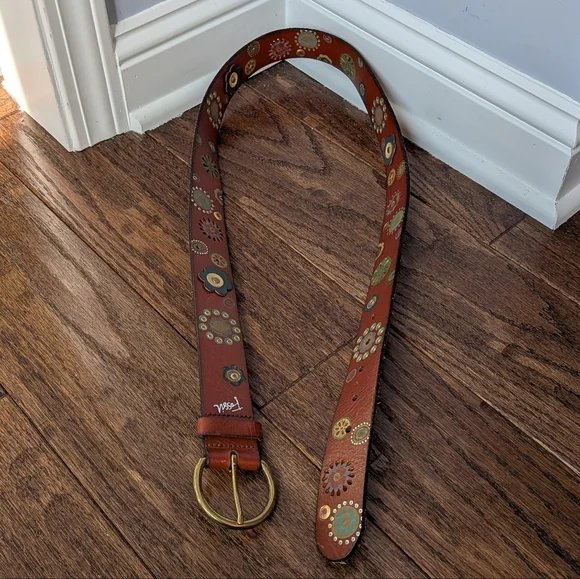 Fossil Women's Leather Boho Festival Retro Hippie Belt Size Large - Picture 3 of 5